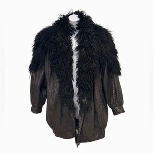 Vintage 1980's Italian Gray
Lambskin/Wool Rabbit Fur Lined